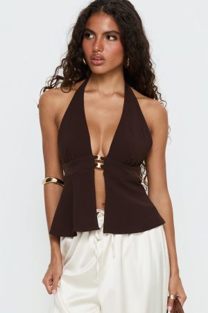 Brealle Halter Top Chocolate