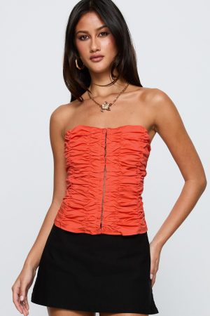 Diamonds Are Forever Strapless Top Orange