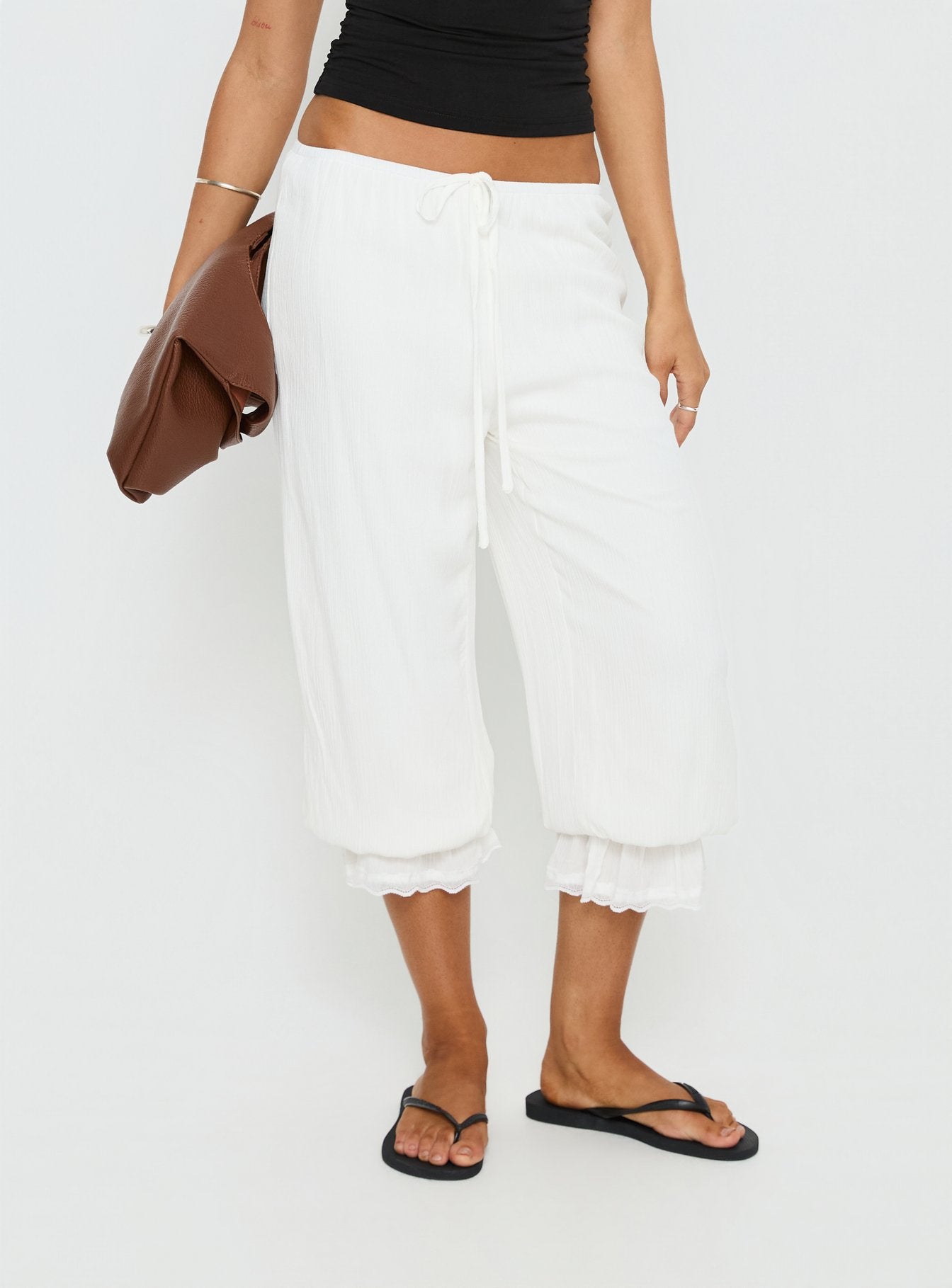 Basma Bloomer Trouser Pants Rayon White - Image 2