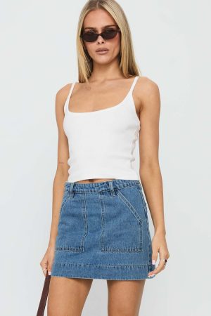 Hughes Mini Skirt Light Blue Denim