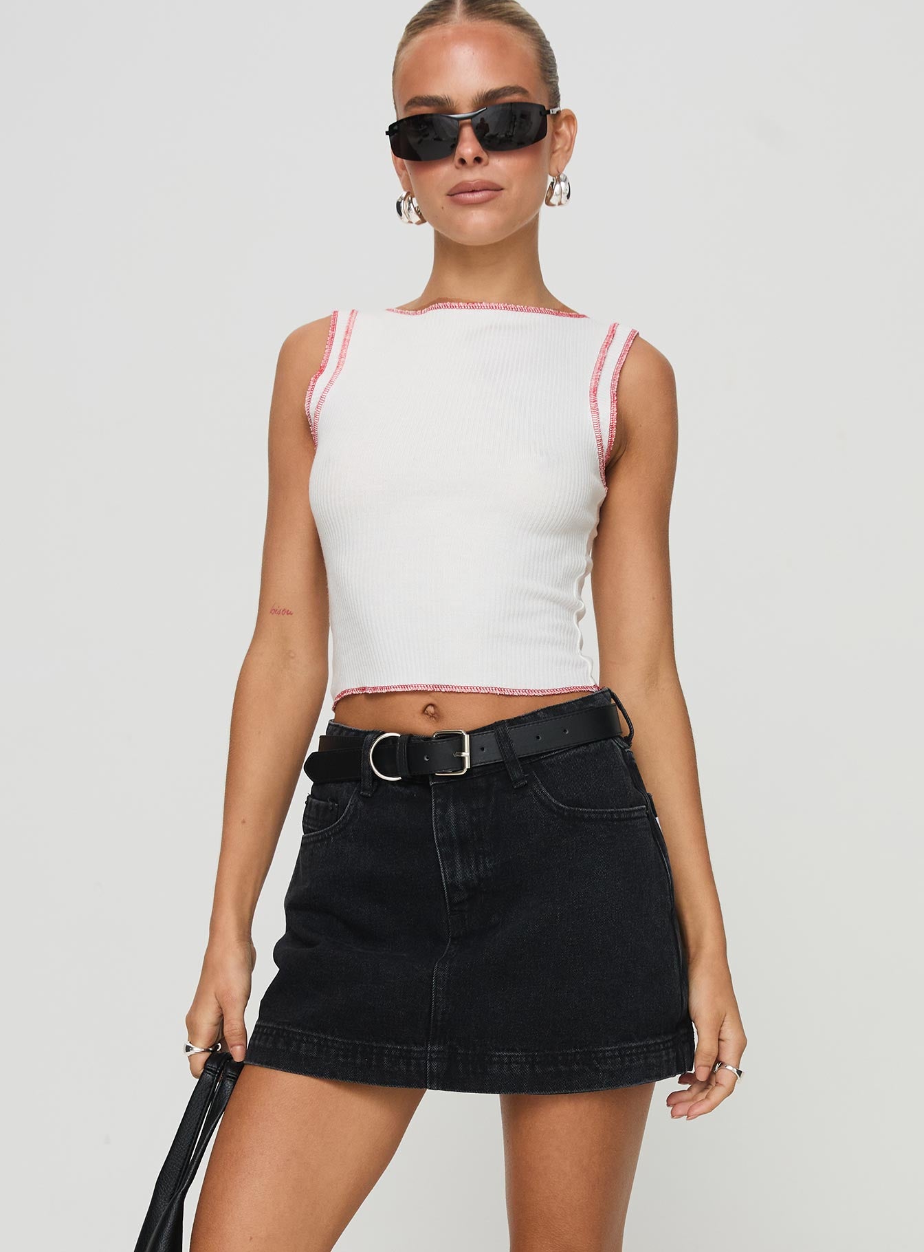 Gazelle Denim Skort Washed Black - Image 2