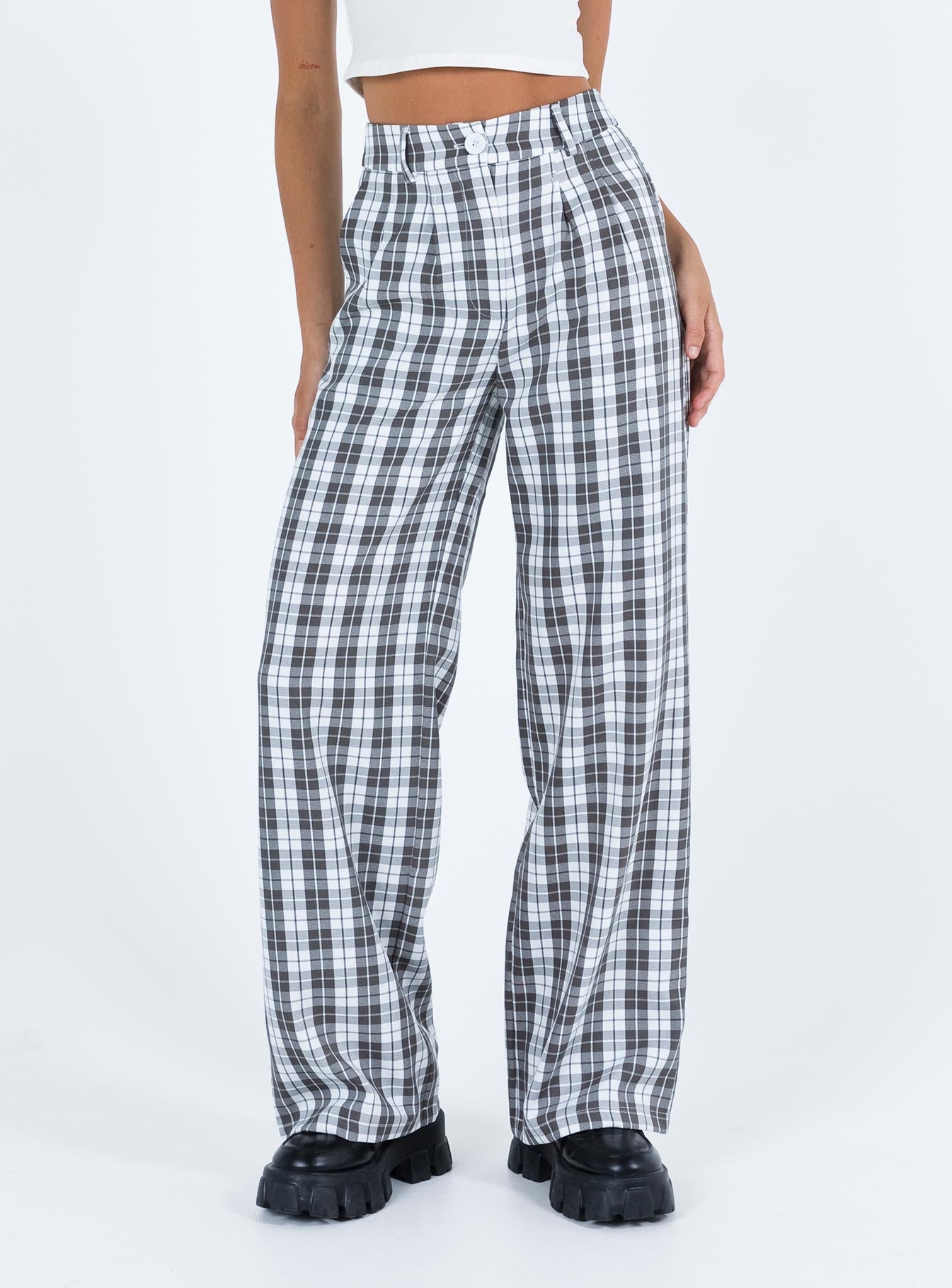 Archer Pants Grey Plaid - Image 2