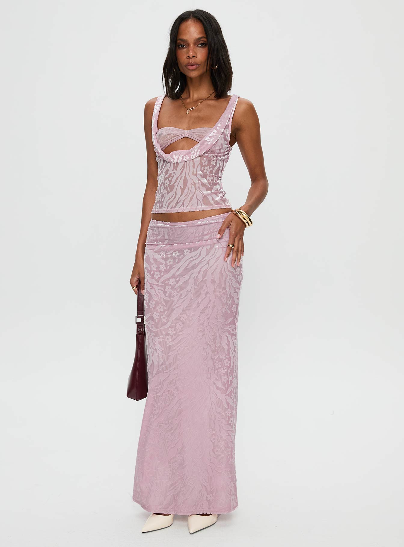 Kalei Maxi Skirt Pink Floral - Image 2