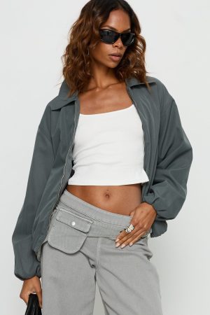 Donetta Collared Jacket Charcoal