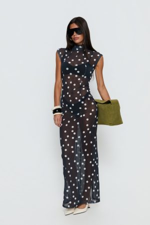 Redefined Maxi Dress Noir Polka
