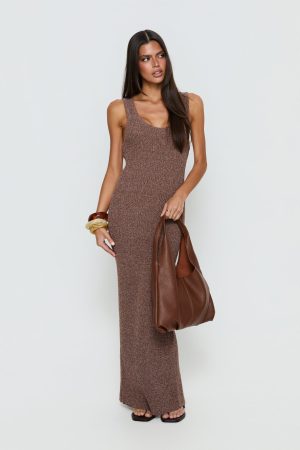 Imirisa Scoop Knit Maxi Dress Mocha