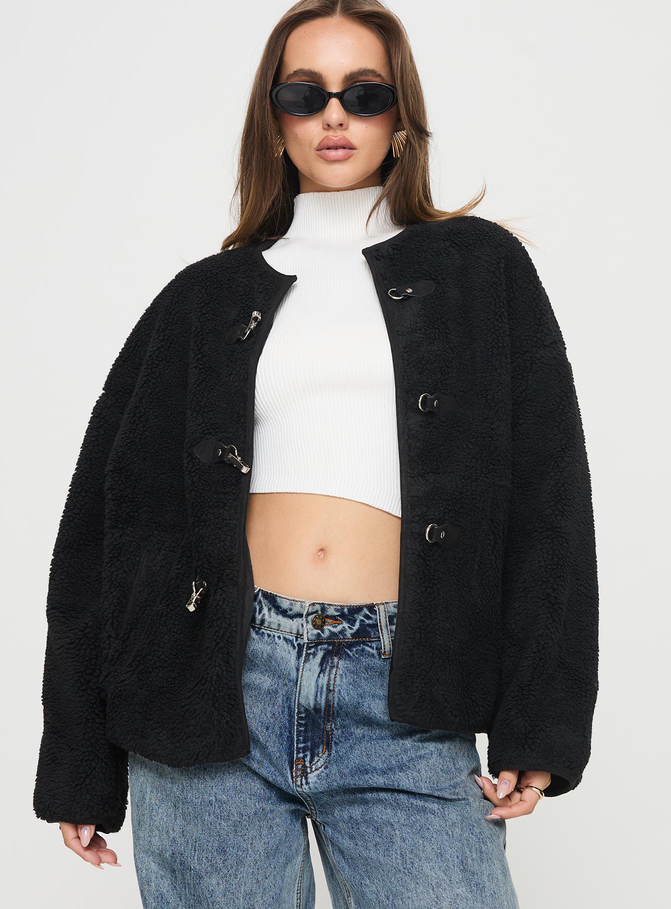 Adylic Teddy Coat Black - Image 2