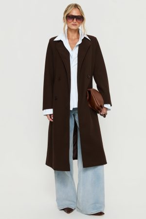 Prolific Longline Coat Brown