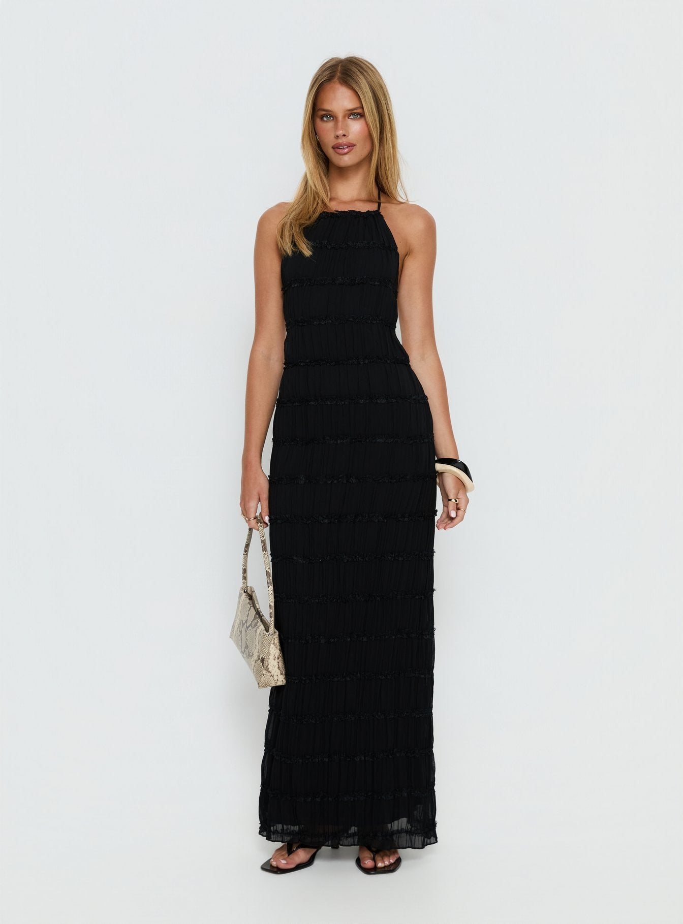 Klarissa Halter Maxi Dress Black - Image 2
