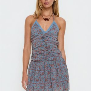 Emika Mini Dress Shadow Blossom Blue