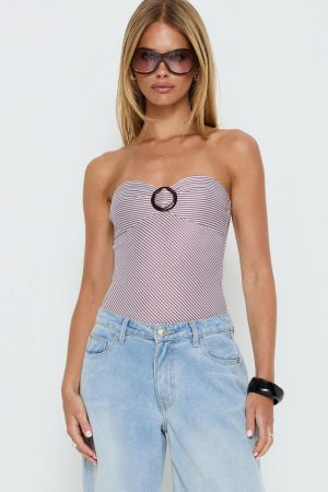 Sunbathing Hardware Detail Bodysuit Pink
