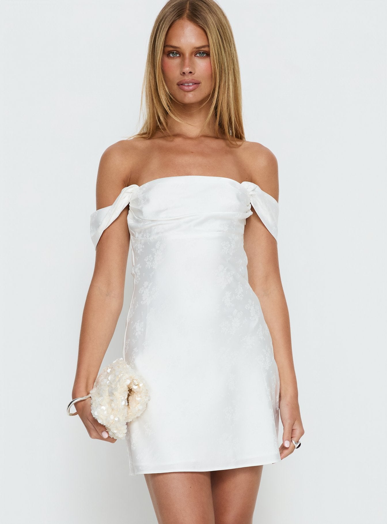 Zabbarra Mini Dress White Floral - Image 2