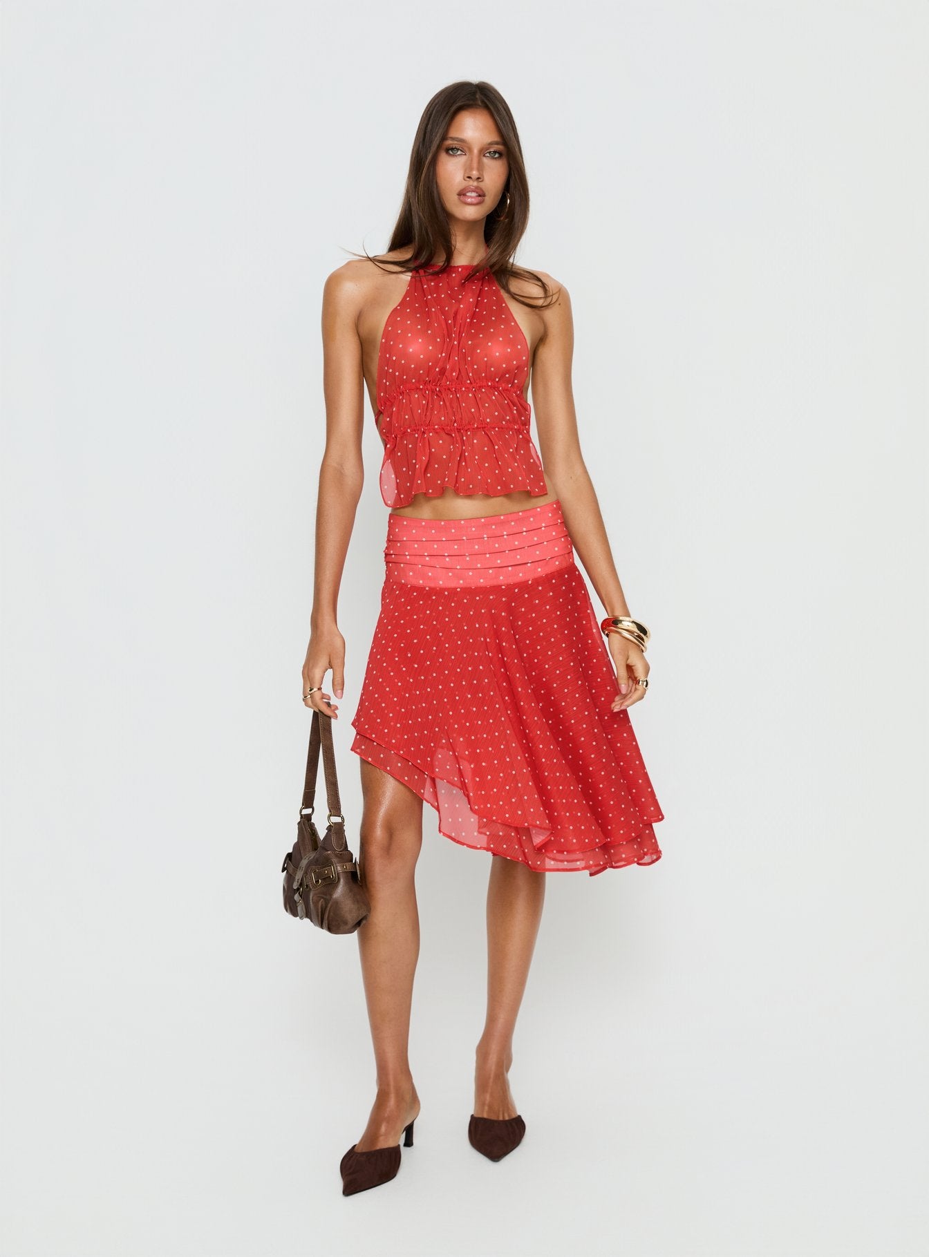 Legacy Midi Skirt Tomato Polka - Image 2