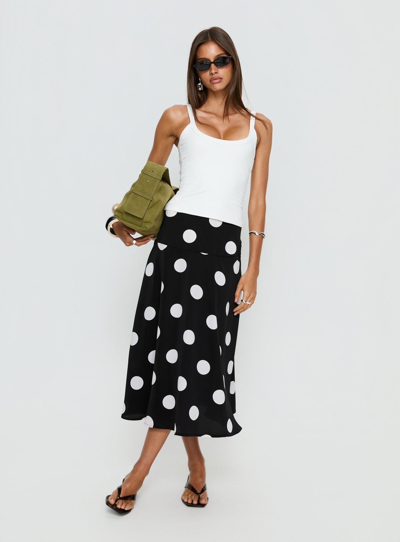 Picture It Midi Skirt Black Polka Dot - Image 2