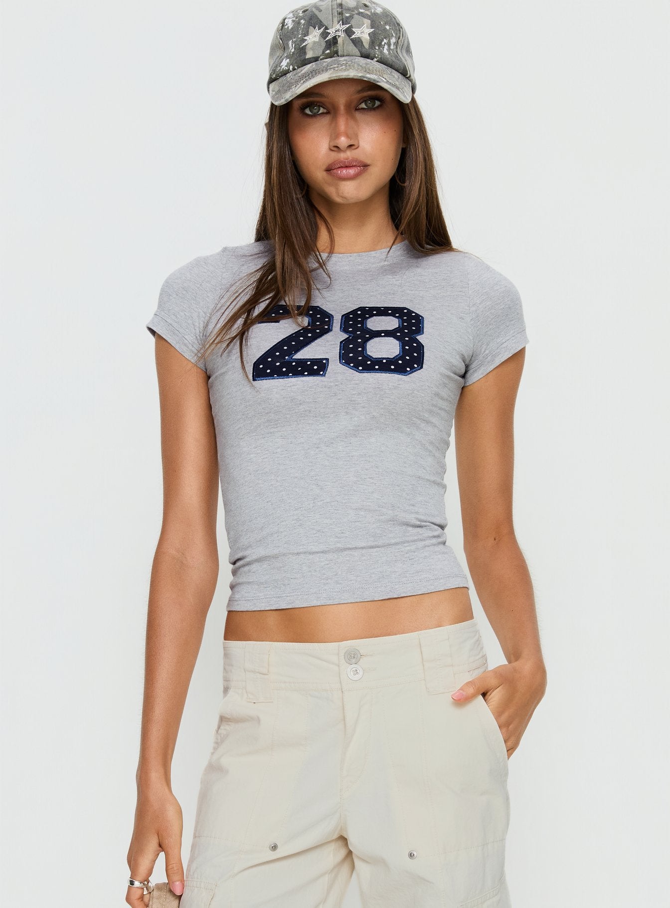 Sutin Tee Grey Marle Polka Dot - Image 2