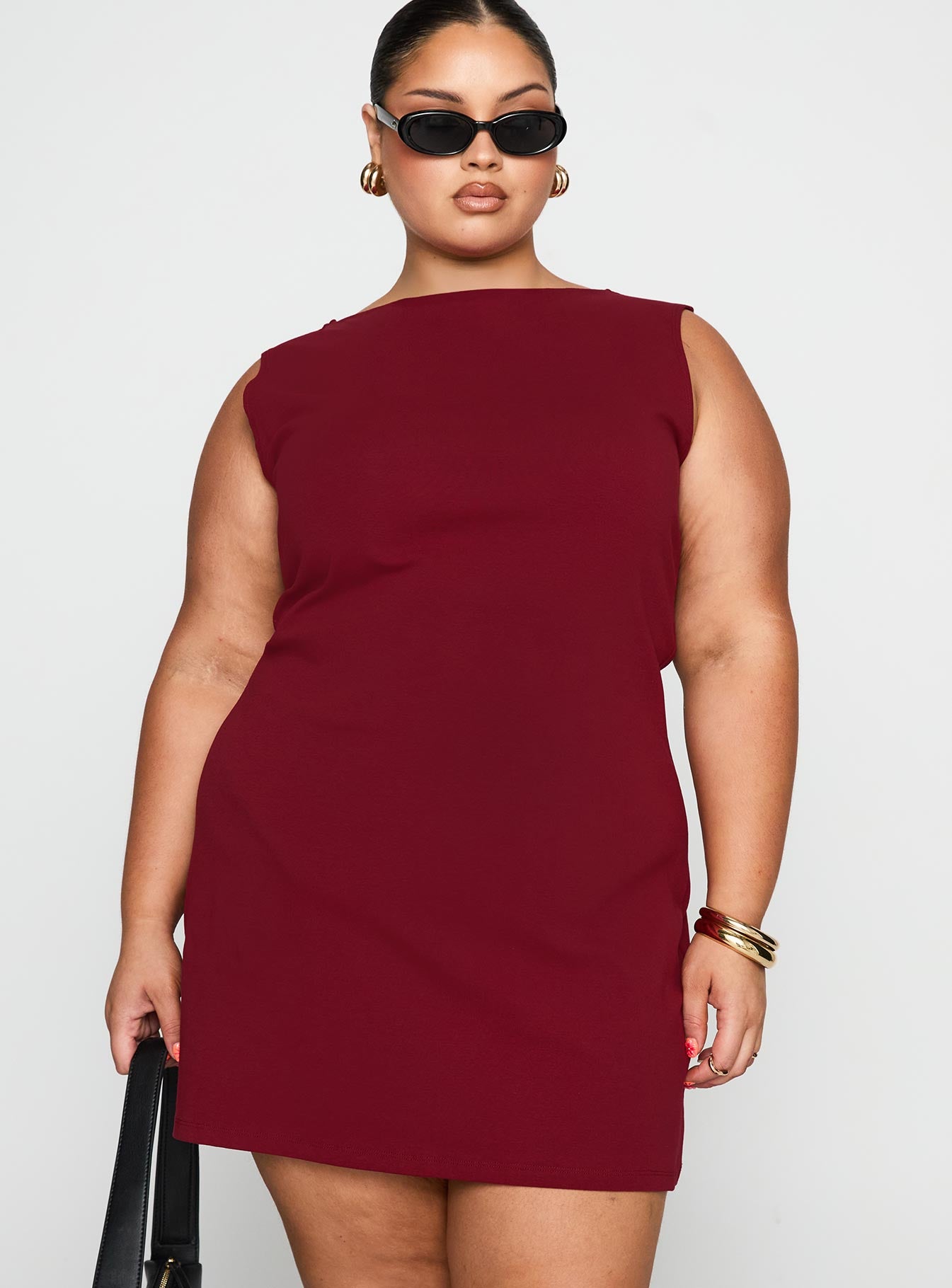 Zimmie Mini Dress Burgundy Curve - Image 2