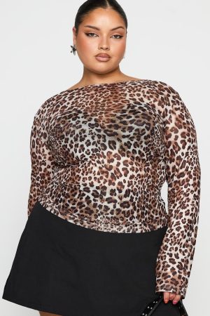 Believe Me Long Sleeve Top Leopard Curve