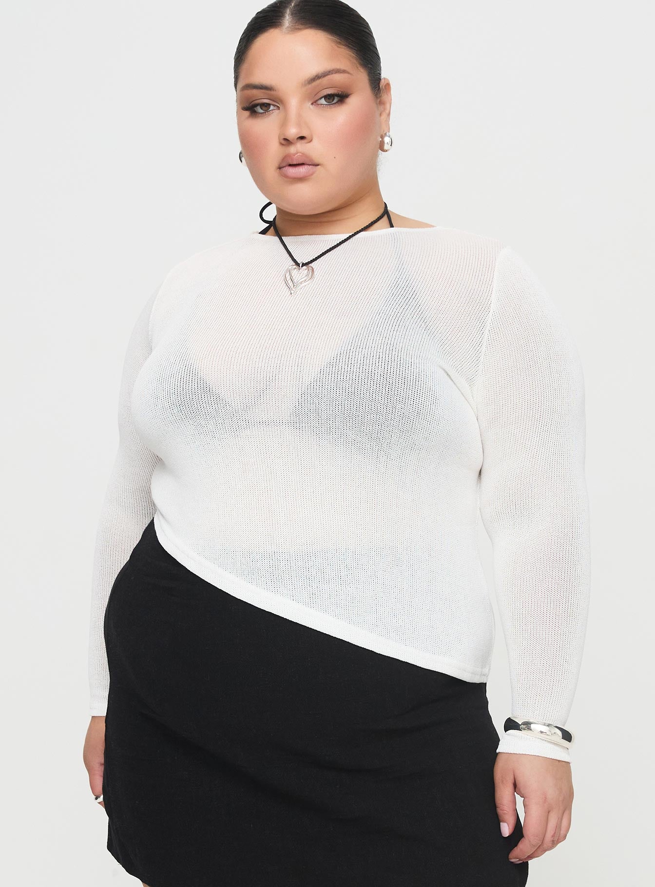 Pratt Long Sleeve Top White Curve - Image 2