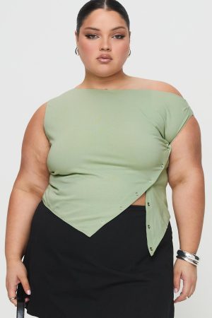 Karre Off The Shoulder Top Sage Curve