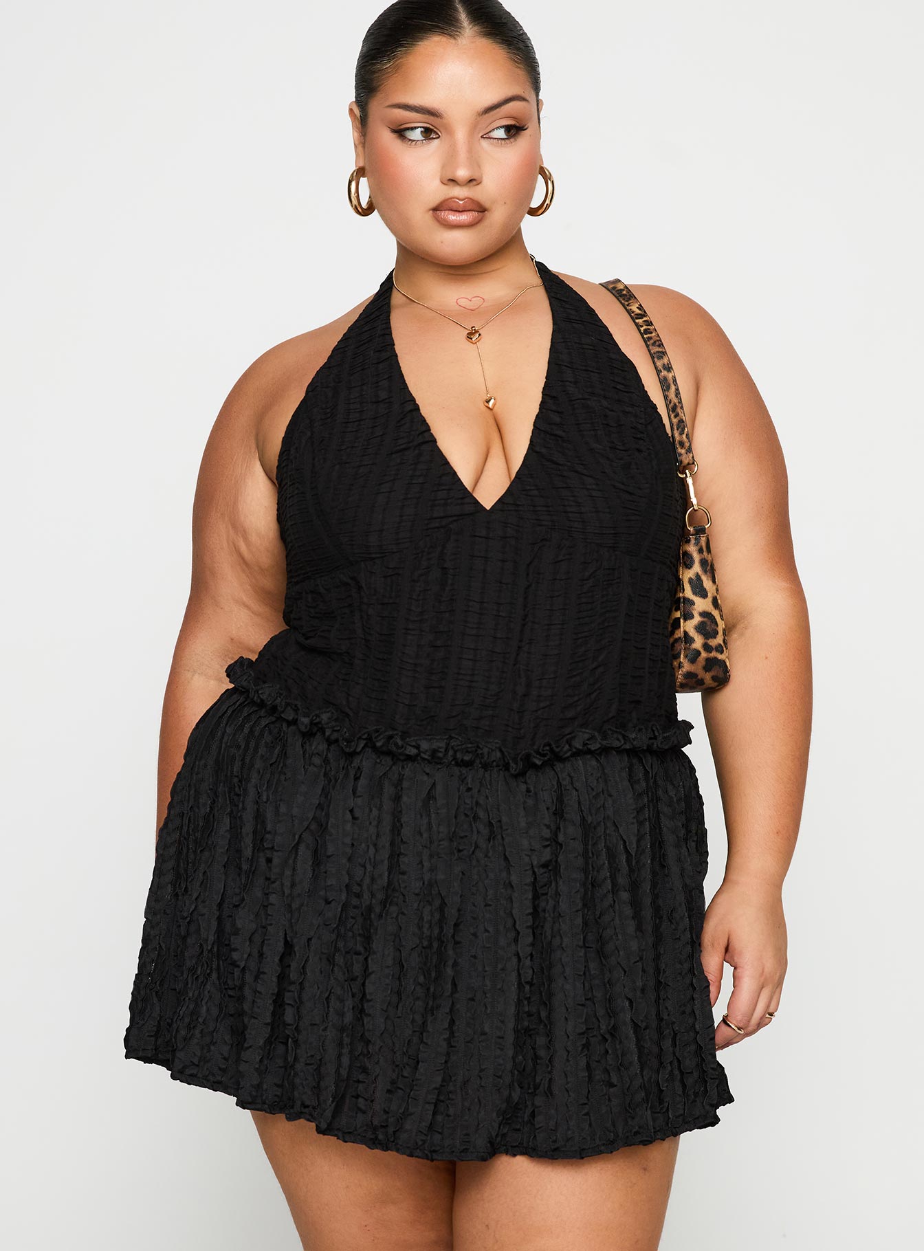 Mixie Halter Romper Black Curve - Image 2