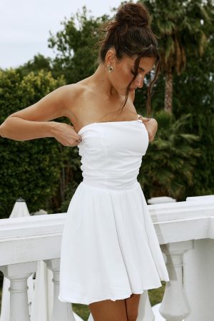 Rashida Strapless Mini Dress White