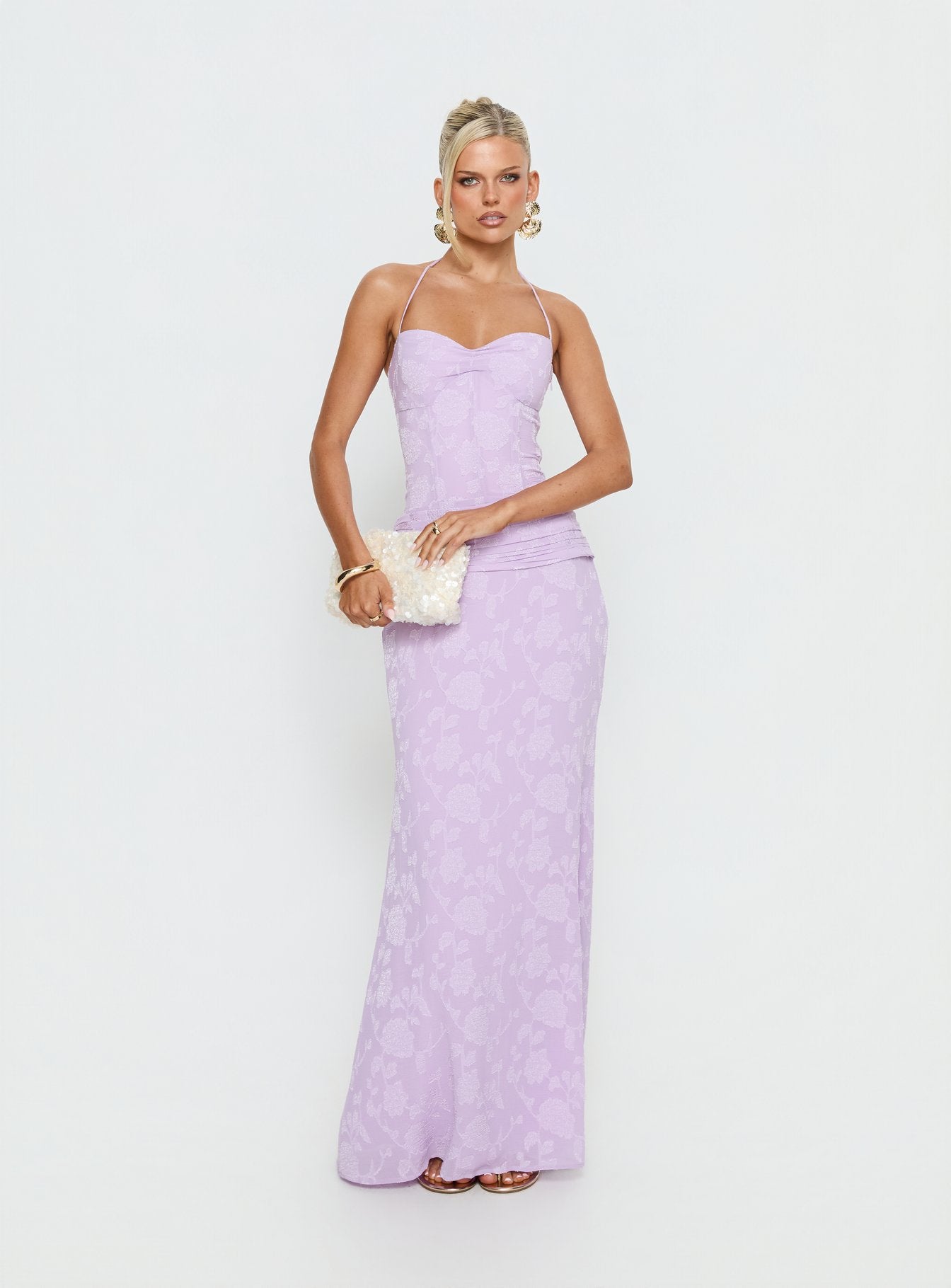 Love From Portofino Corset Maxi Dress Lilac - Image 2