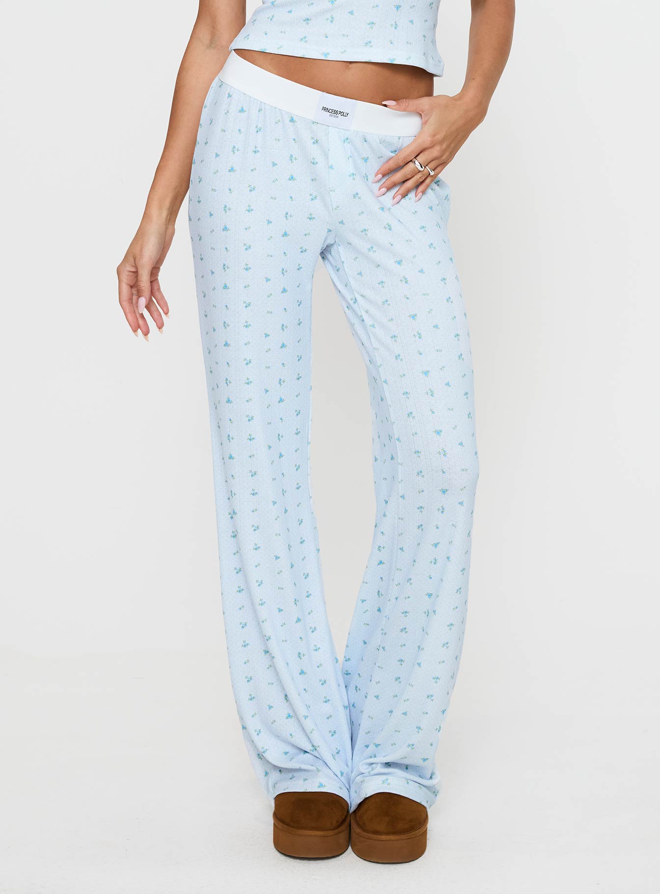 Lullabies Pointelle Sleep Pant Blue - Image 2