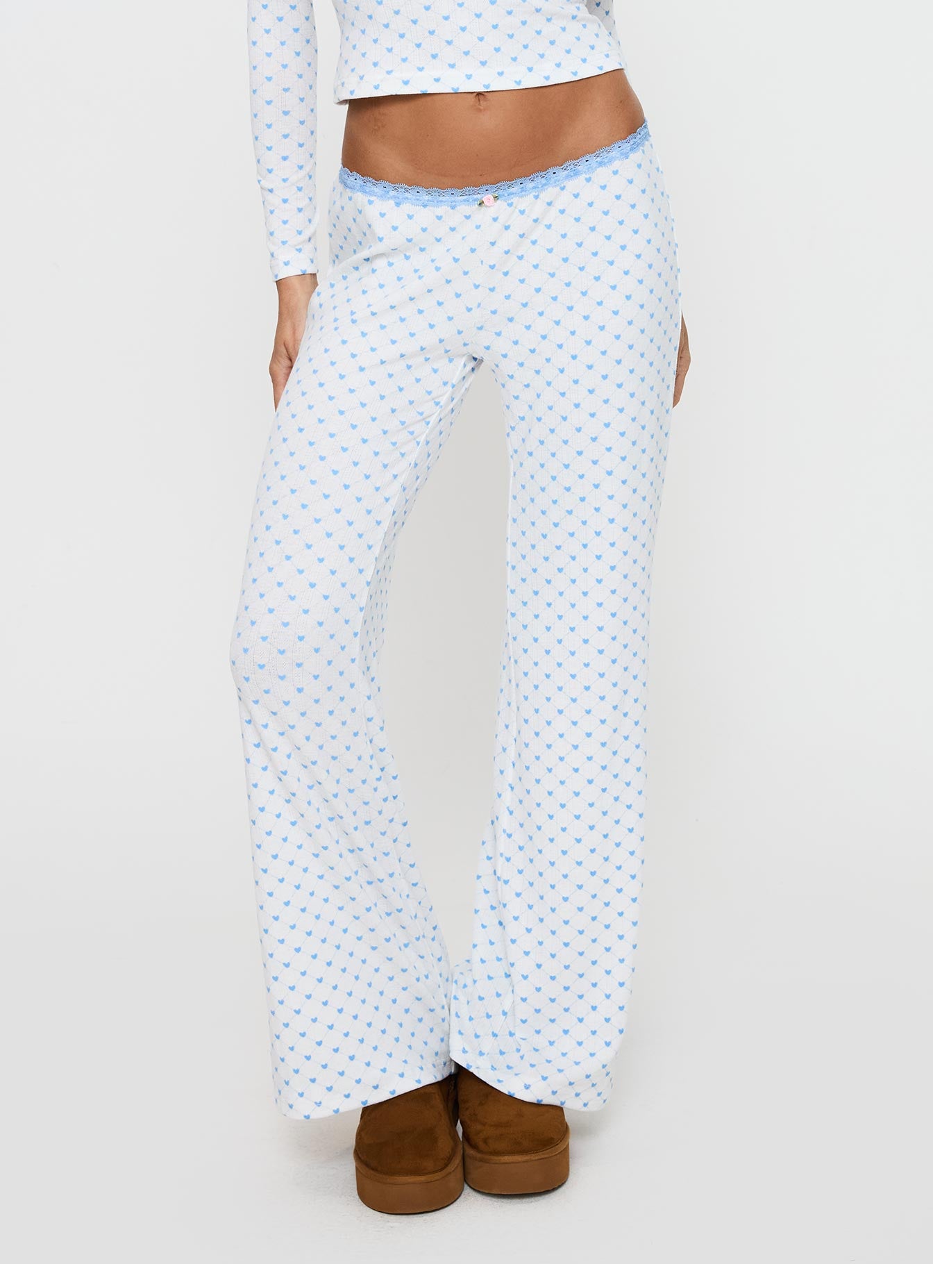 Whimsie Pointelle Sleep Pants Blue / White - Image 2