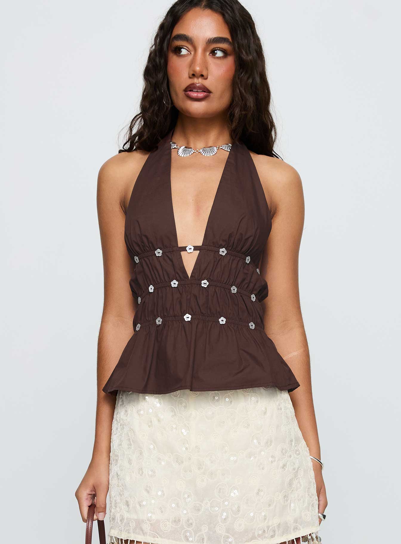 Movies End Halter Top Brown - Image 2
