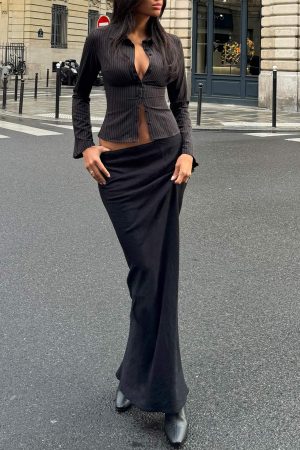 Jodie Maxi Skirt Black Petite