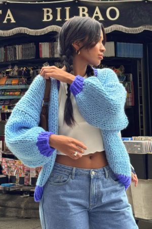 Lester Knit Cardigan Blue