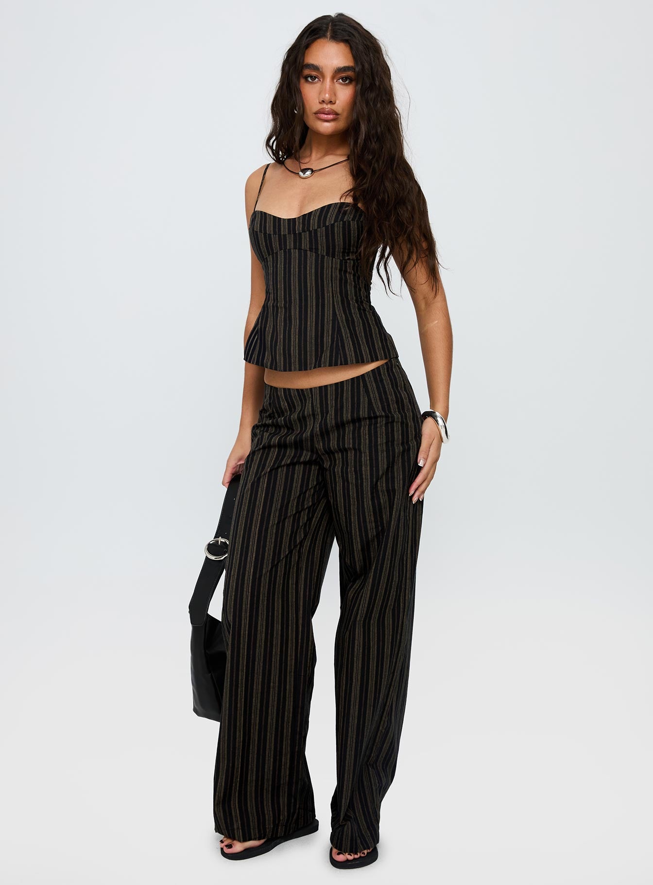 Kierstyn Corset Set Black Stripe Petite - Image 2