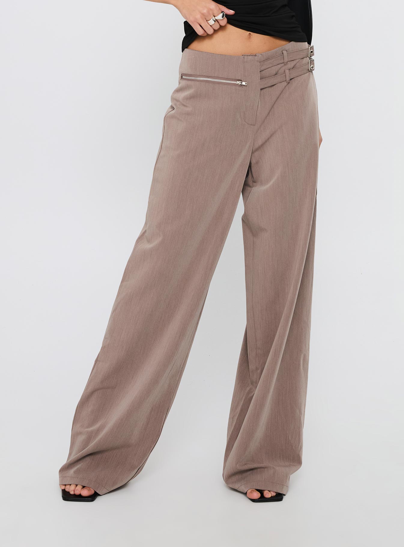 Rinah Belted Pants Brown - Image 2