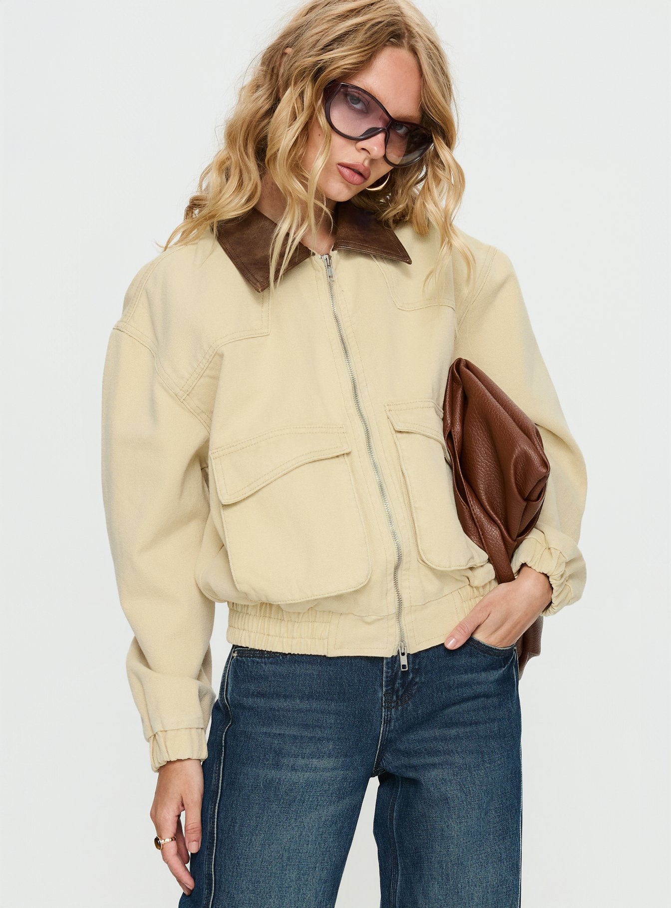 Sancia Bomber Jacket Beige - Image 2
