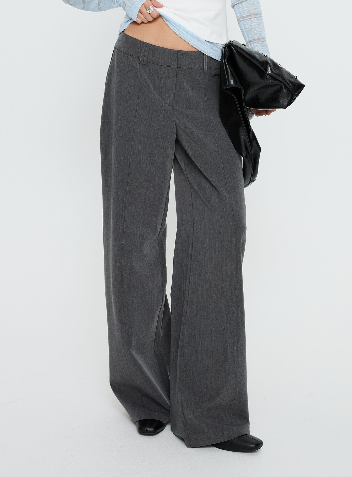 Sarito Low Rise Straight Leg Pants Grey - Image 2