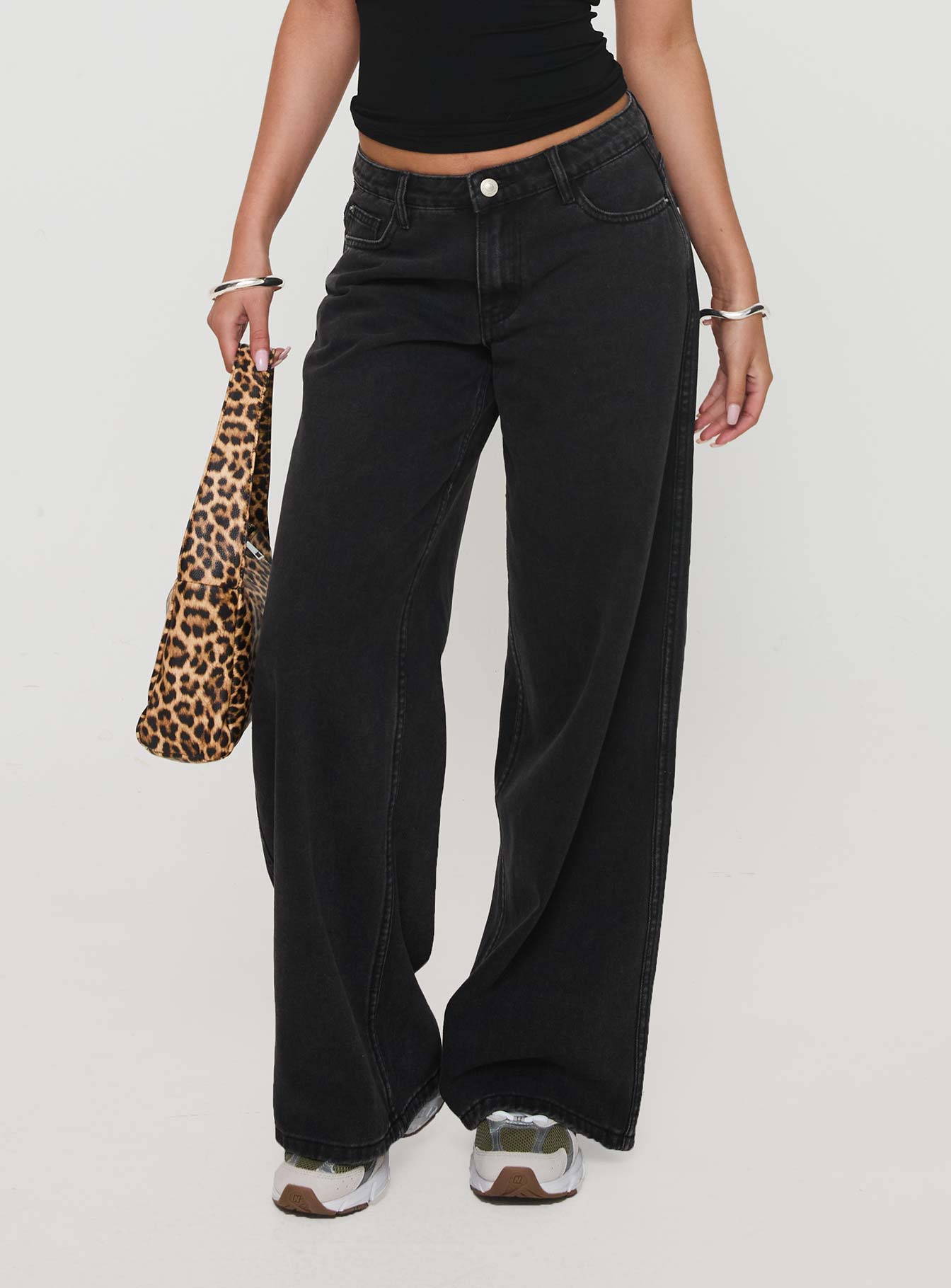 Ramos Low Rise Denim Jeans Washed Black Tall - Image 2