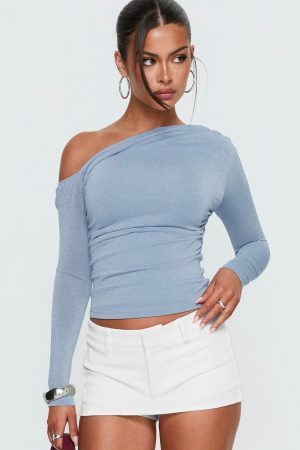Beller Long Sleeve Top Blue Sparkle
