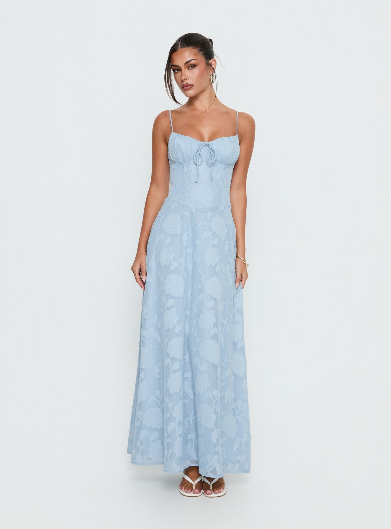 Members Only Maxi Dress Blue Burnout - Image 2