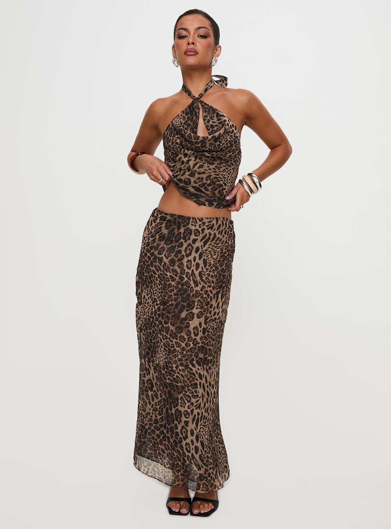 Eleganza Maxi Skirt Leopard Petite - Image 5