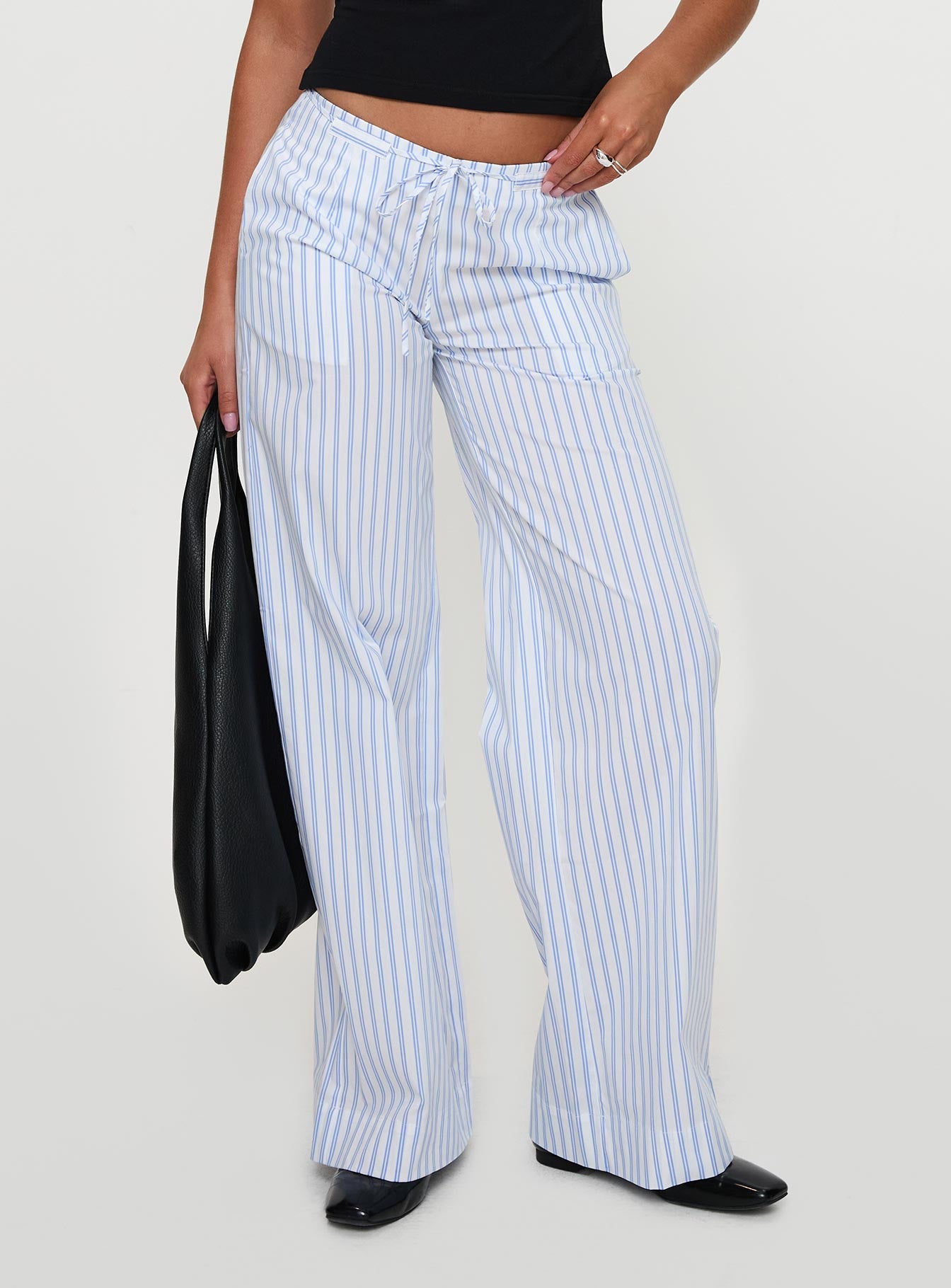 Collied Low Rise Pants Blue / White Stripe - Image 5