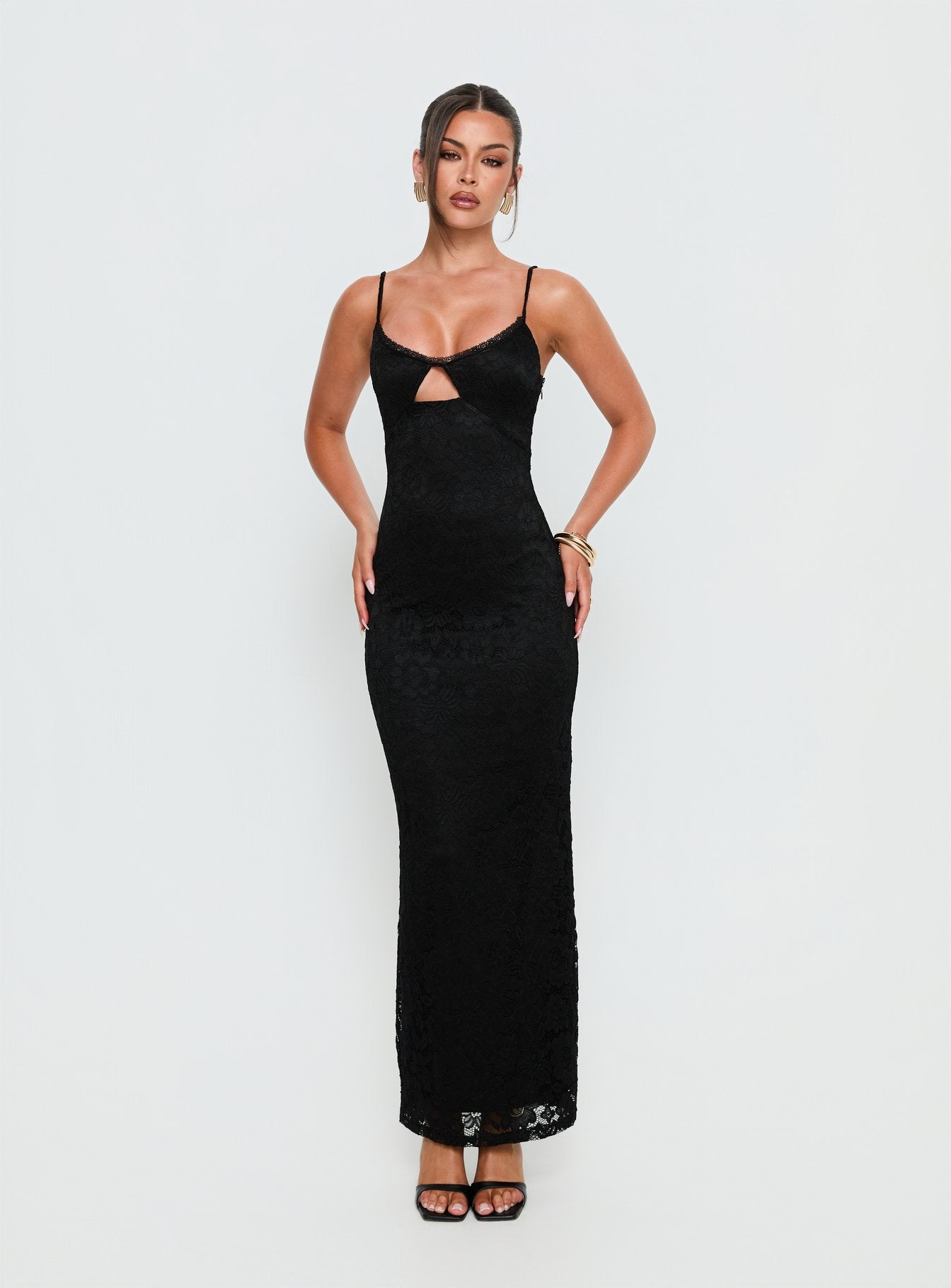 Alannis Lace Maxi Dress Black - Image 2