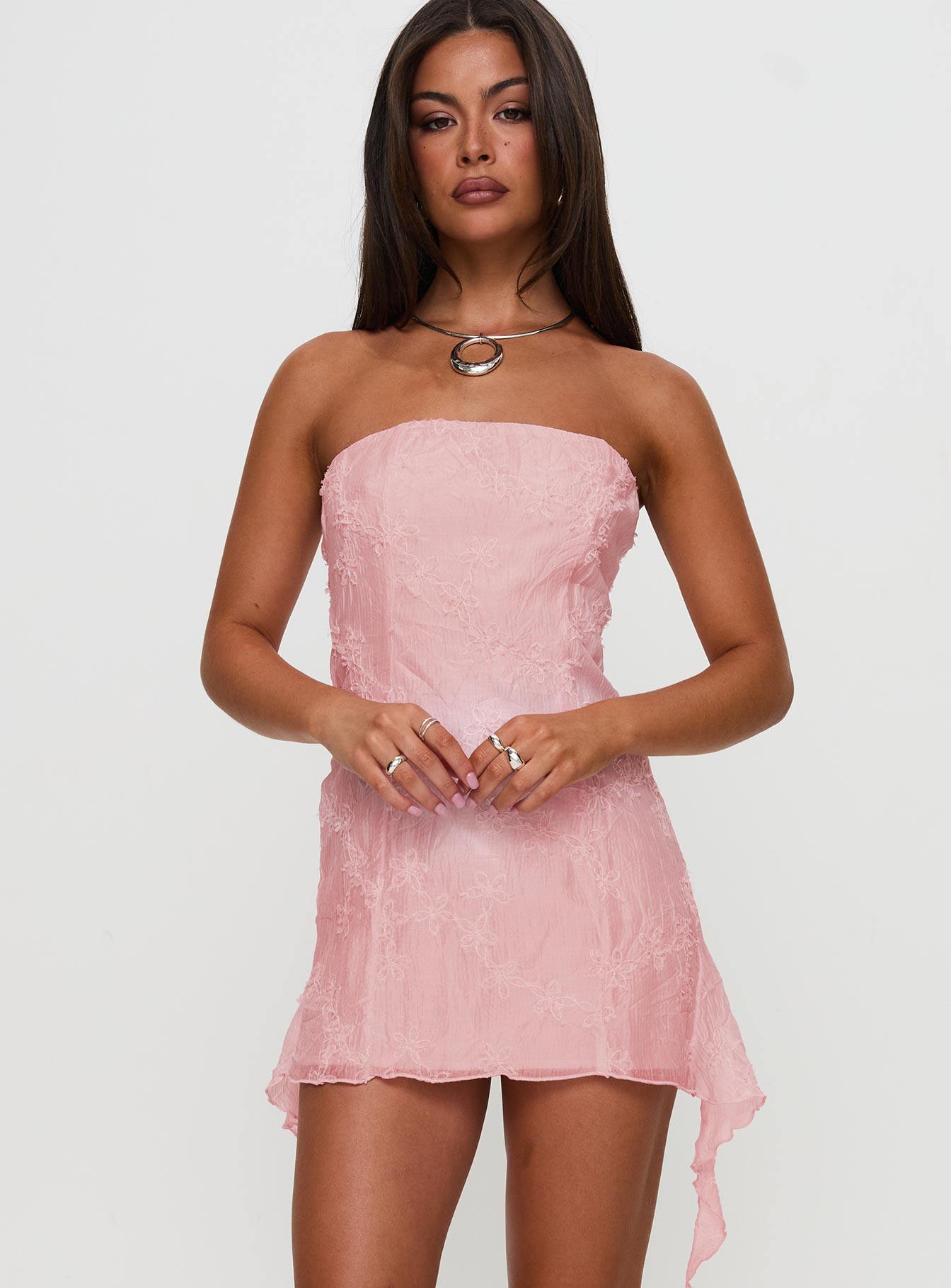 Tomika Strapless Mini Dress Pink Petite - Image 5