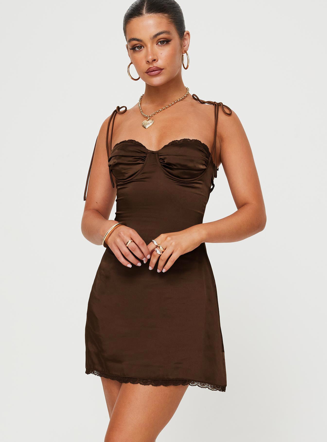 Wayzer Mini Dress Chocolate - Image 2