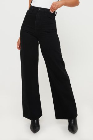 Nicolo High Rise Straight Leg Jeans Black