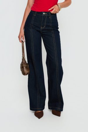 Cadance High Rise Straight Leg Jeans Indigo
