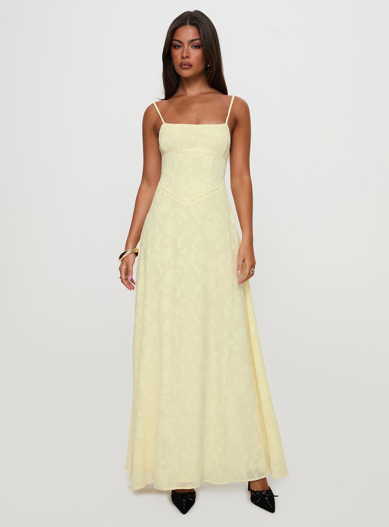 South Of France Maxi Dress Yellow Petite - Image 8