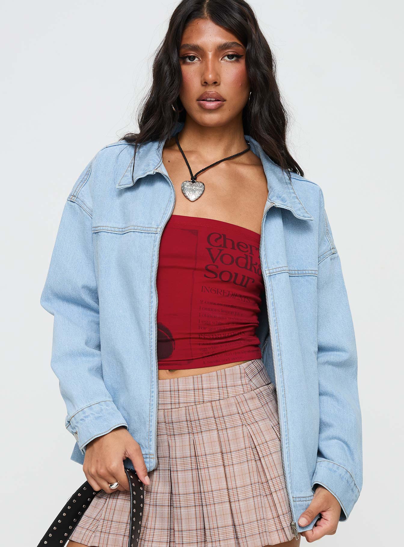 Goldsmith Denim Bomber Jacket Light Wash - Image 2