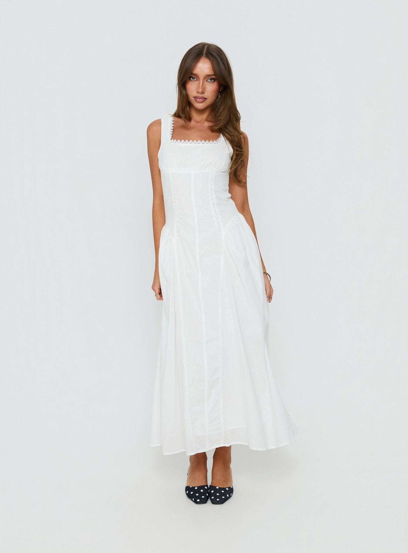 Mariette Panelled Midi Dress White - Image 2