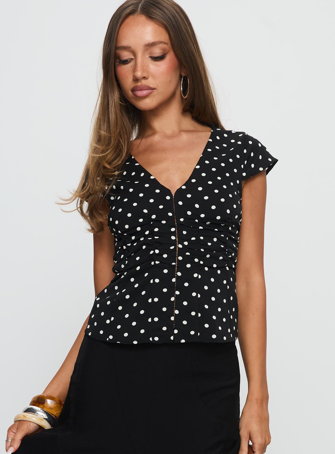 Indulgence Corset Top Black Polka Dot - Image 2