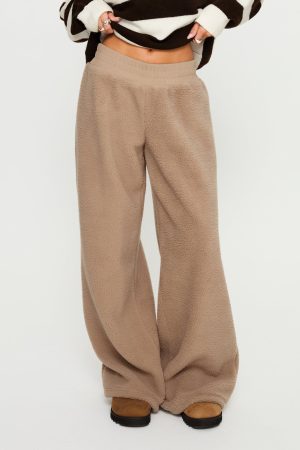 Siberia Fleece Track Pant Light Brown